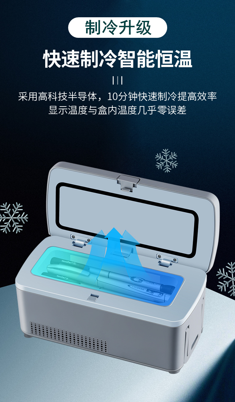 Portable Refrigerator for Insulin and Medicines, Low-Temperature Storage, Mini Portable Medicine Box for Travel