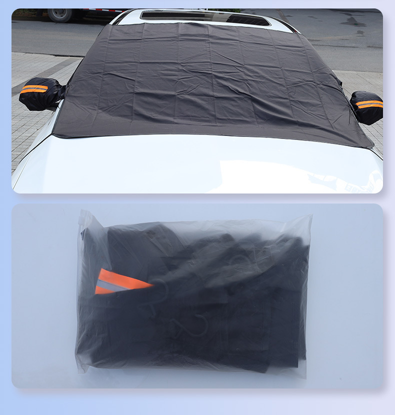 Car Snow Cover, Front Windshield Sunshade, Glass Sunshade, Thickened Magnetic Snow Cover, Anti-Freeze Half Cover Car Cover
