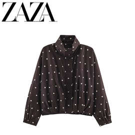 ZAZA 自制欧美风 批发女装 时尚百搭 波点飞行员夹克外套6318278