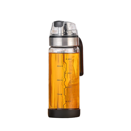 Automatic Open-Close Glass Oil Bottle for Kitchen, Large Capacity Soy Sauce and Vinegar Condiment Bottle, Stainless Steel Oil Bottle, Oil-Proof and Leak-Proof