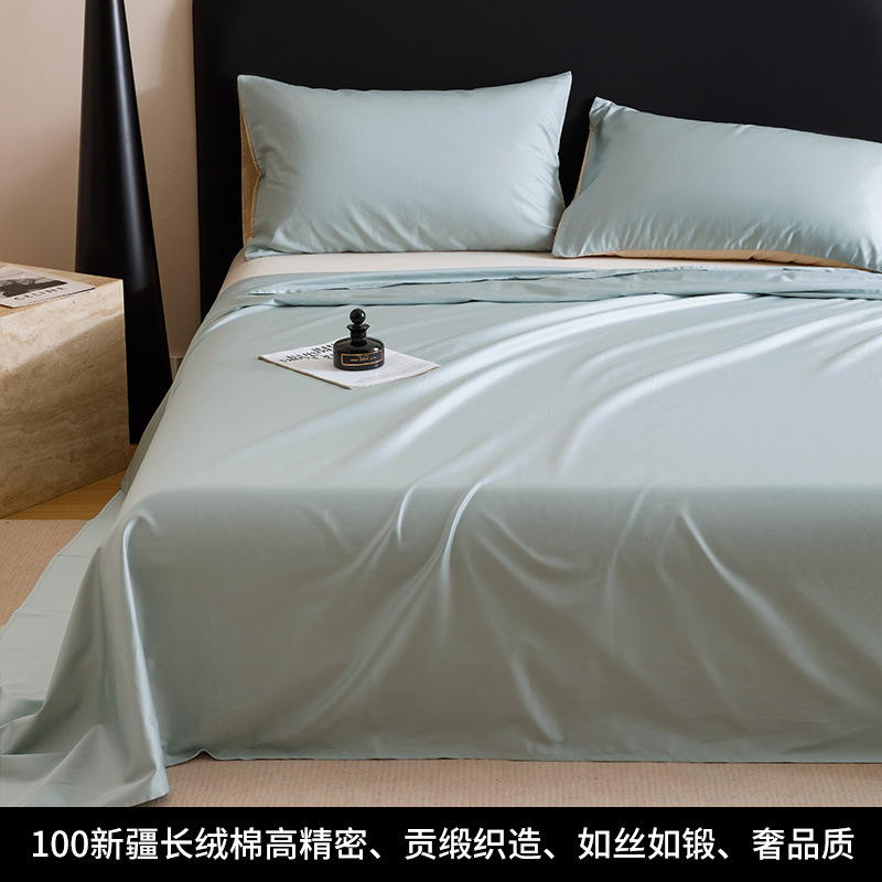 100S Xinjiang de algodón de fibra larga, sábana individual gruesa de algodón puro, sábana individual de una sola pieza, dormitorio de algodón doble, sábana para estudiantes, juego de tres piezas