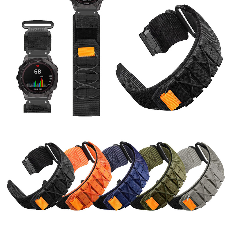 Suitable for Garmin Fenix 8/7X/7/6X/6 Track Band with Velcro Nylon Strap 26Mm/22Mm