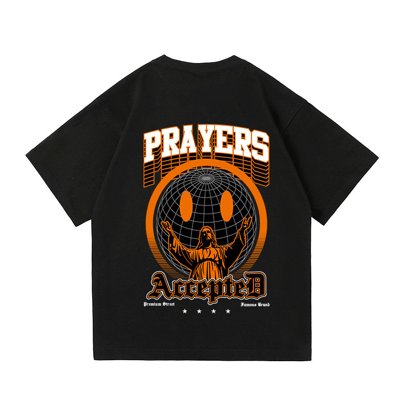 2022夏季男士潮牌T恤欧版时尚落肩克莱因蓝纯棉青少年出街学生装|ms