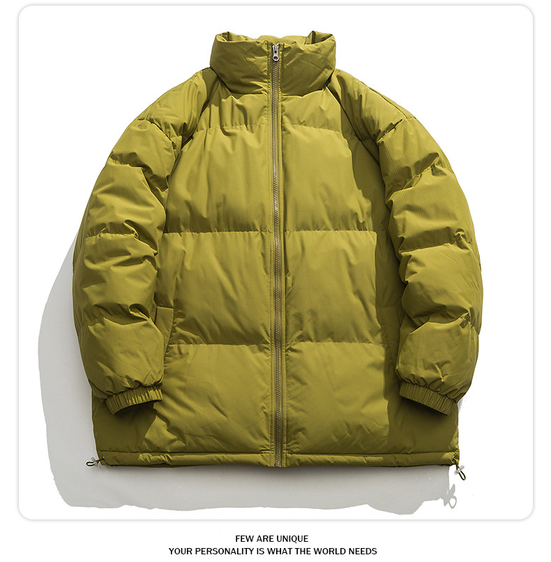 Veste en coton décontractée pour homme, nouvelle collection hiver 2023, couleur unie, col montant, ample, épaisse, mode_voghion.com