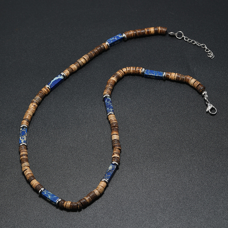 Ethnic Style Geometric Alloy Natural Stone Coconut Shell Beaded Men's Necklace display picture 6