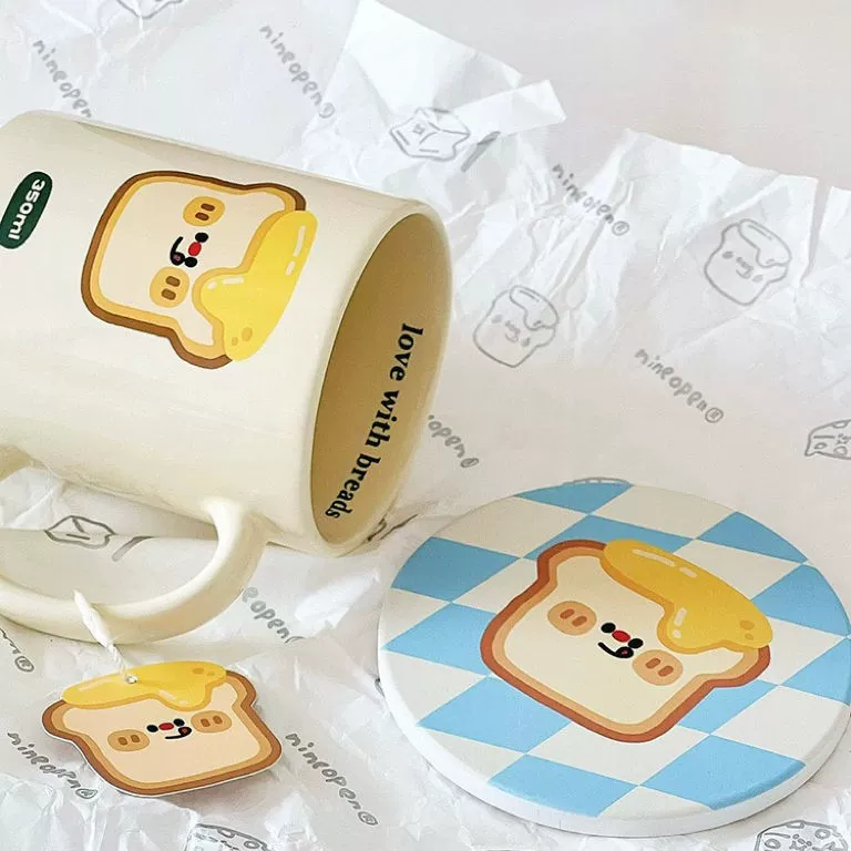 Новое масло toast кружка керамическая стиль ins девушки высоко выглядящие пара завтрак чашка молока кофе чашка