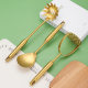 Cross-border Nordic high-set golden kitchen utensils stainless steel cooking suit shovel soup spoon colander set of 10 wholesale