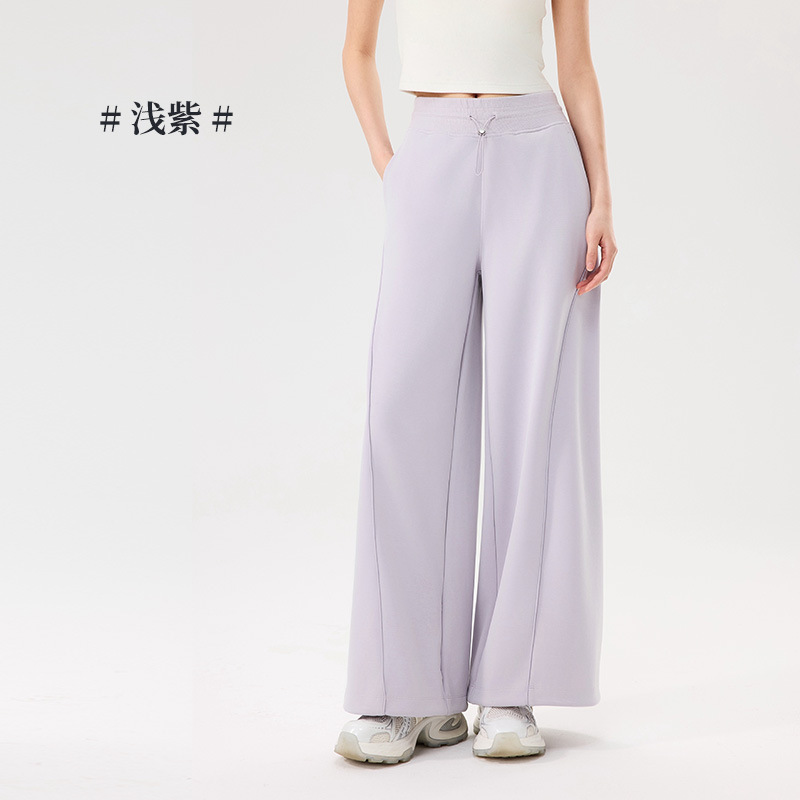 女士休闲裤肉感中空兰精莫代尔秋冬季新款舒适显高两穿高腰长裤|undefined