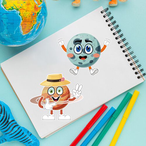 CM2203014 Amazon Cross-border Cartoon Stickers Space Planet Puzzle Stickers DIY Stickers