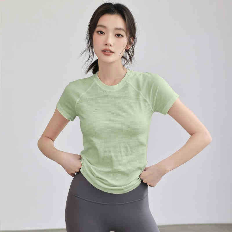 Slim-fit Slimming Yoga Suit Short-sleeved Women's Summer Quick-drying Running Sports Top Breathable Professional Training Fitness T-shirt