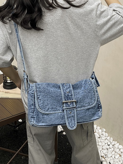 Transfronterizas nuevas tendencias de hombro, bolsos de mano de mujer retro versátil, bolsos de mano de alta calidad, bolsos de vaqueros portátiles bajo las axilas
