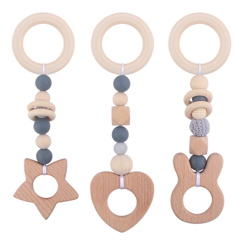 Bebé suministros animal haya mordedor colgante de tres piezas de los niños estante de la aptitud juguete bebé habitación decoración coche colgante