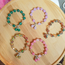 厂家直销直播引流地摊两元店货源小礼品饰品男女仿玉石玻璃珠手链