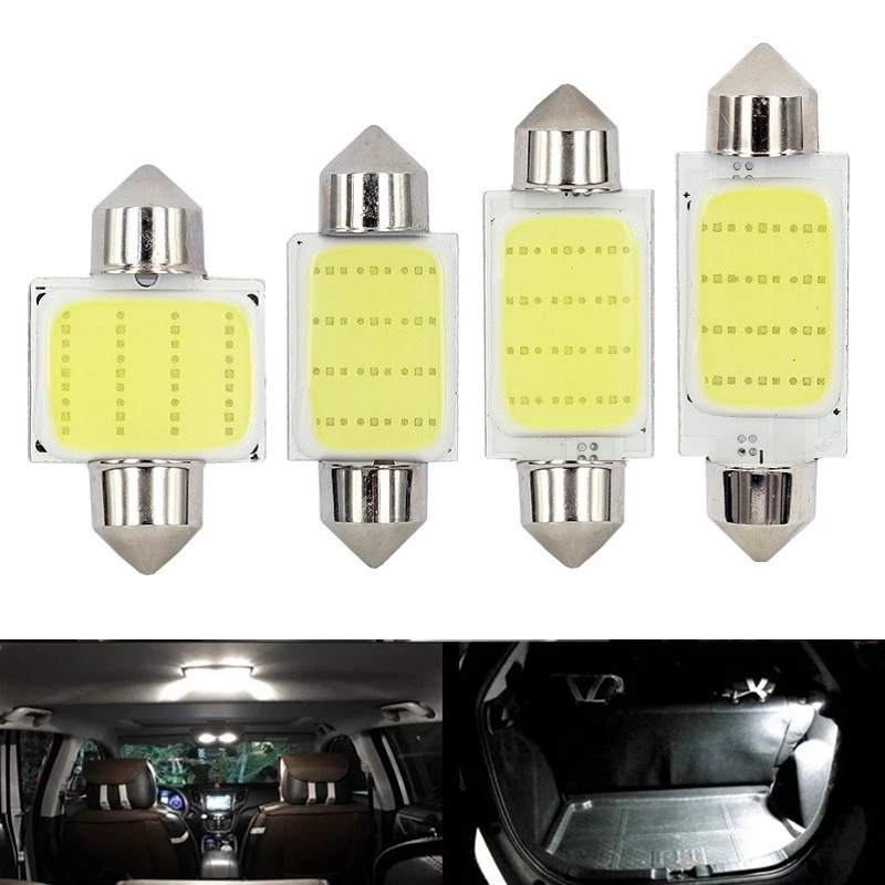 Luz de lectura de automóviles de doble punta cob 12 smd 31mm 36mm 3mm9 41mm lámpara de matrícula lámpara de carro