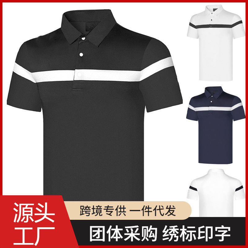 2022 Summer Golf Clothing Short-Sleeved Men's Outdoor Sports Polo Shirt Top Quick-Drying Sweat-Absorbent Jersey Golf