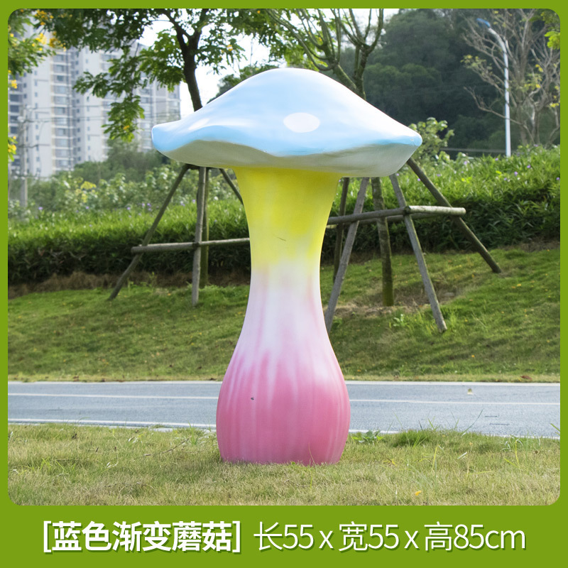 Parque Bosque Simulación Mushroom Escultura Decoración de jardín Patio Decoración de conejo Césped FRP Animales Escenografía