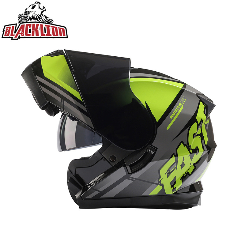 Breathable Full Helmet – Universal Motosiklet kaskı (dəbilqə) - green-fast-tea-visor-m57-58