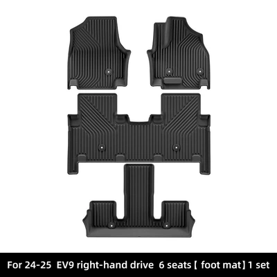 Suitable for 24-25 Kia Ev9 Left and Right Steering Wheel Car Floor Mats, Fully Environmentally Friendly Tpe Floor Mats, Trunk Mats, Cross-Border (Modelə uyğun ayaqaltı) - 24-25-kia-ev9-right-hand-drive-single-layer-floor-mats-six-seats