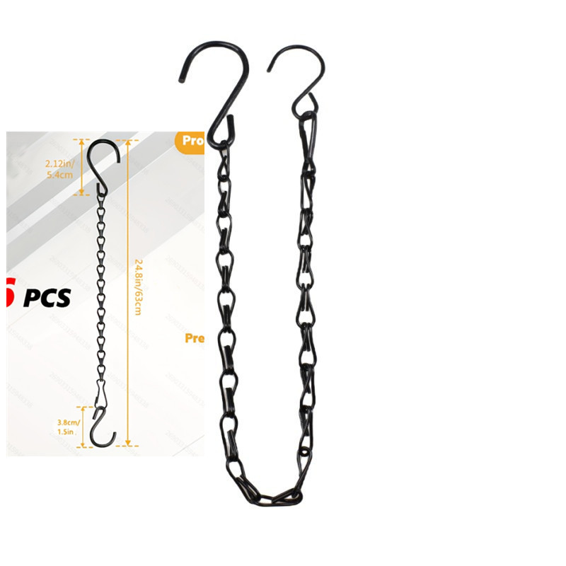 Cadena de doble gancho negra para colgar, cadena para jaulas de pájaros, cadena para colgar letreros, cadena de hierro con doble figura de ocho, cadena para macetas, cadena para iluminación image 11