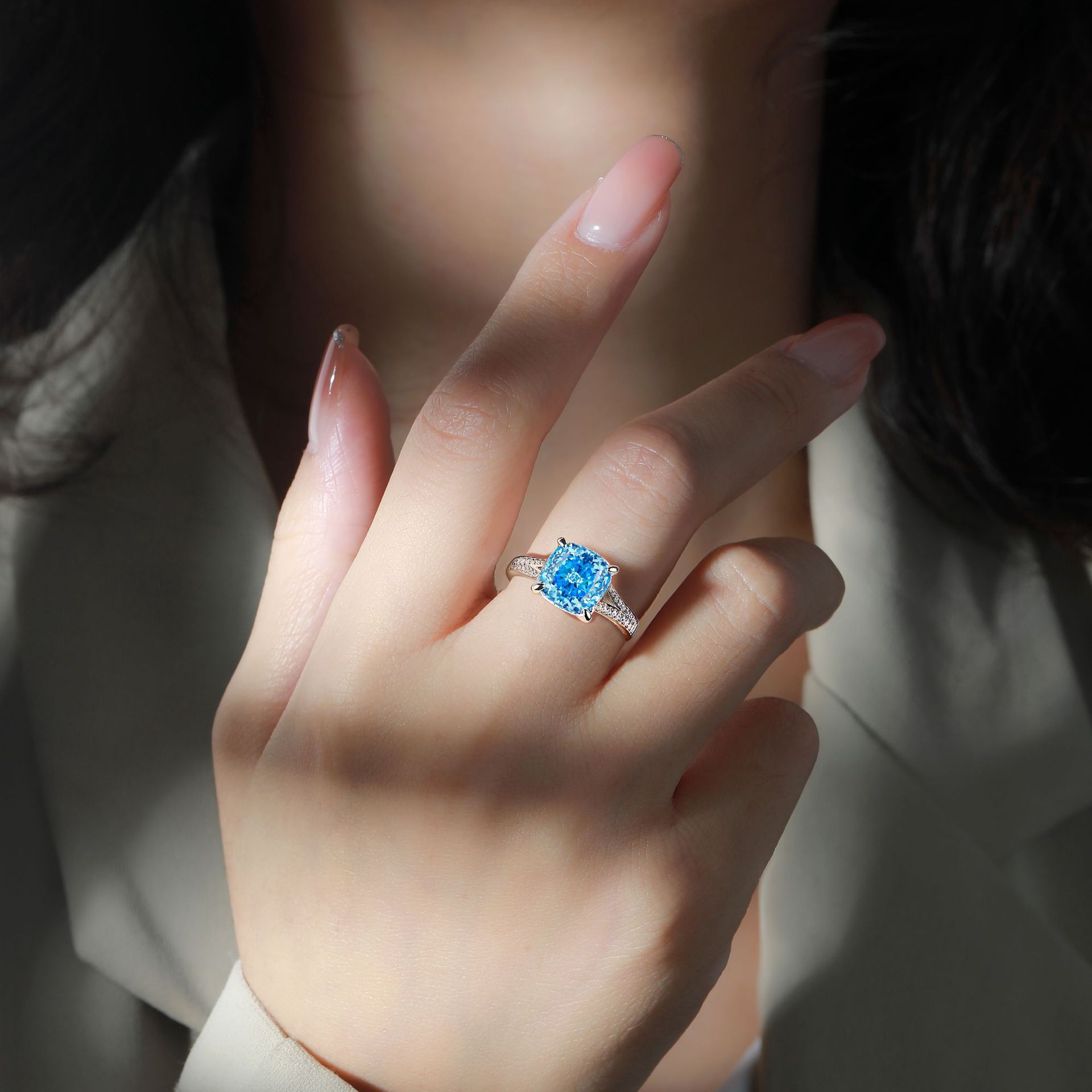 7g Weight High Carbon Diamond Inlay Material Rings Classification 1 Piece Quantity Holiday, Daily Occasion 925 Sterling Silver Material Geometric Pattern Women's Gender Inlay Design Simple Style, Classic Style Style 925 Sterling Silver High Carbon Diamond Geometric Rings 13