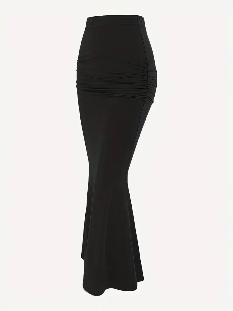 309g Weight Maxi Long Dress Dress Length Type Hip Skirt Dresses Type Polyester Fabric Type Mid Waist Waist Line Stretchy Elasticity Holiday, Daily, Date Occasion Skinny Fit Type Solid Color Pattern Summer Season Women's Gender Pleated Design Streetwear Style Summer Streetwear Solid Color Polyester Maxi Long Dress Skirts 3
