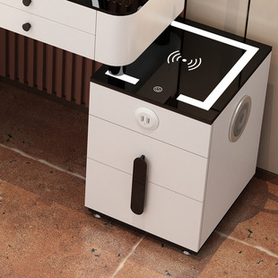 Smart Bedside Table Modern Simple Wireless Rechargeable Bluetooth Audio Bedroom Storage Cabinet LED Light Affordable Luxury Bedside Cabinet