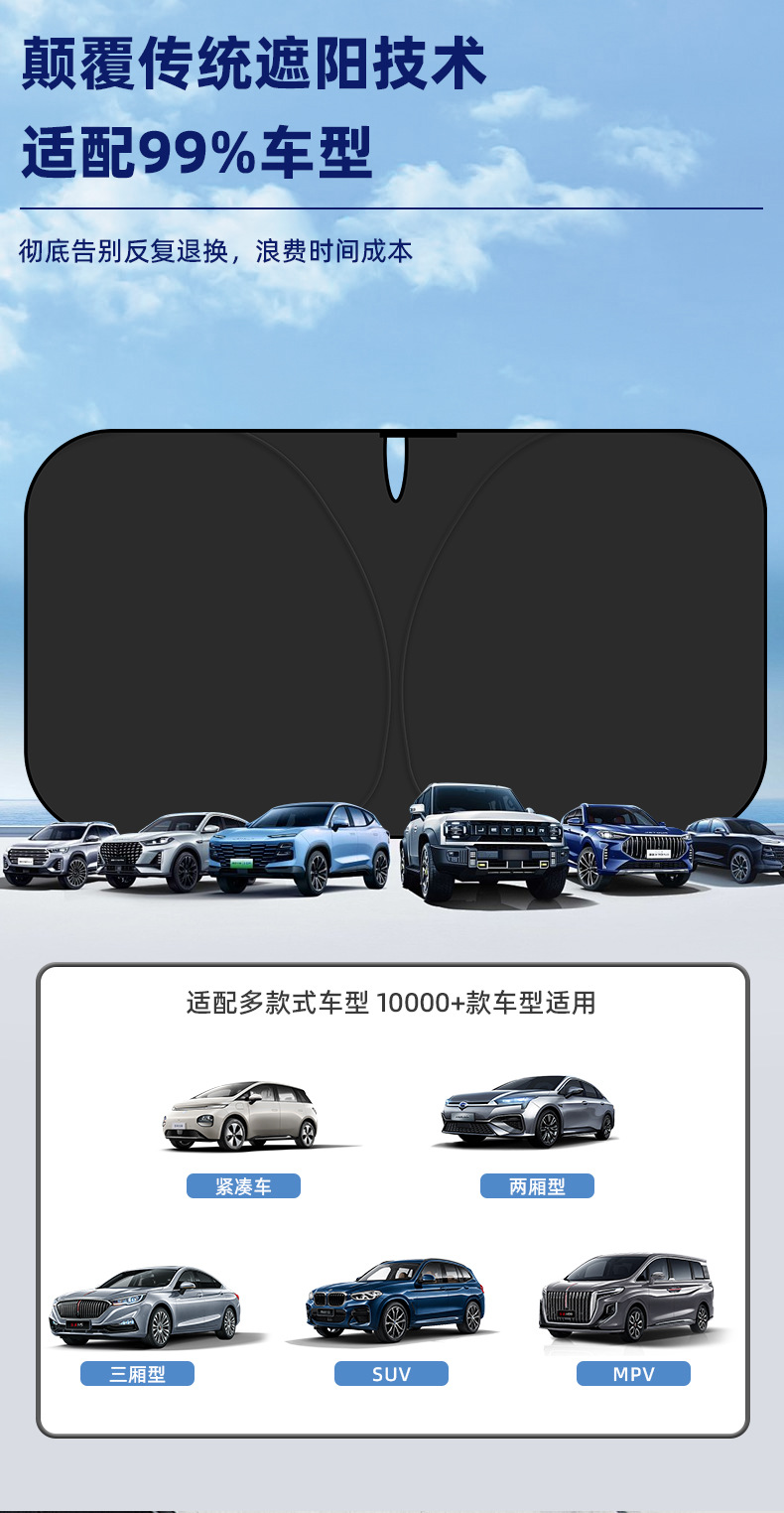 Car Sunshade, Sun Protection and Heat Insulation Sunshade Curtain, Car Interior Sunshade, Front Windshield Cover, Car Window Sunshade Curtain