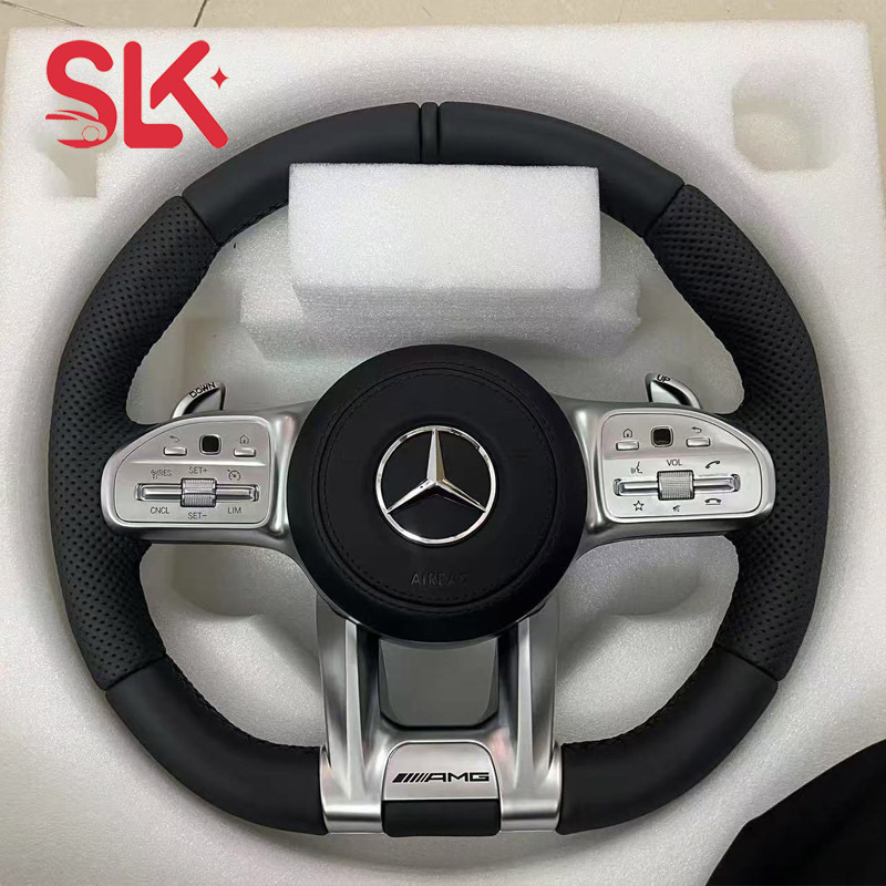 Actualización del conjunto del volante de automóvil deportivo de cuero de Mercedes-Benz AMG W204W205W212W para instalación no destructiva de automóviles