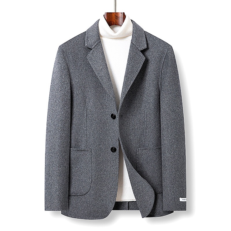 [Same style as live broadcast] double-sided woolen men's wool coat business western clothing short factory direct supply solid color coat