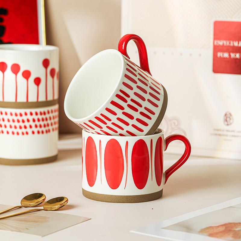 Taza pintada a mano para mujer, taza de agua para oficina, recuerdo para el hogar, regalo de boda y cumpleaños, taza creativa de cerámica pintada a mano