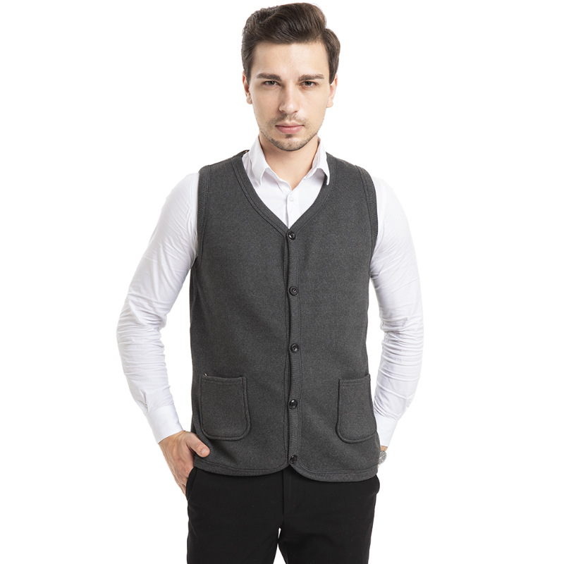 Winter Warm Vest Men's 2023 New Fleece-lined Thickened Men's Inner Vest Men's Middle-aged and Elderly Warm Clothes for Men