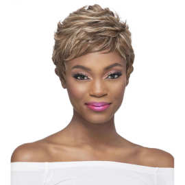 跨境化纤假发hair欧美假发女短直发混色机制化纤头套Pixiecut wig
