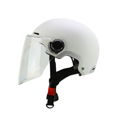 Advertising, 3C Certified, New National – Motosiklet kaskı (dəbilqə) - 3c-transparent-long-lens-frosted-white-solid-color-l