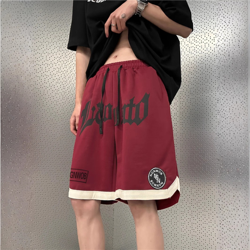 New Thin American Hip-Hop Basketball Shorts Men's Summer Large Size Trendy Brand Hong Kong Style Loose Casual Sports Running