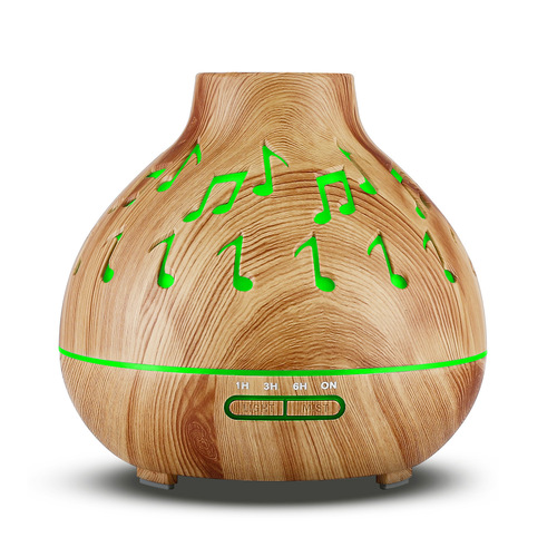 Cross-border new 5V colorful remote control wood grain aromatherapy machine, colorful light hollow humidifier, essential oil aroma diffuser