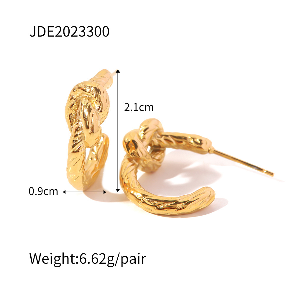 Retro Geometric Stainless Steel Plating Earrings 1 Pair