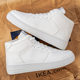 High-top White Shoes Men's Autumn New Breathable Shoes Fashionable All-match Thick-soled sneaker Casual Board Shoes for Male Students