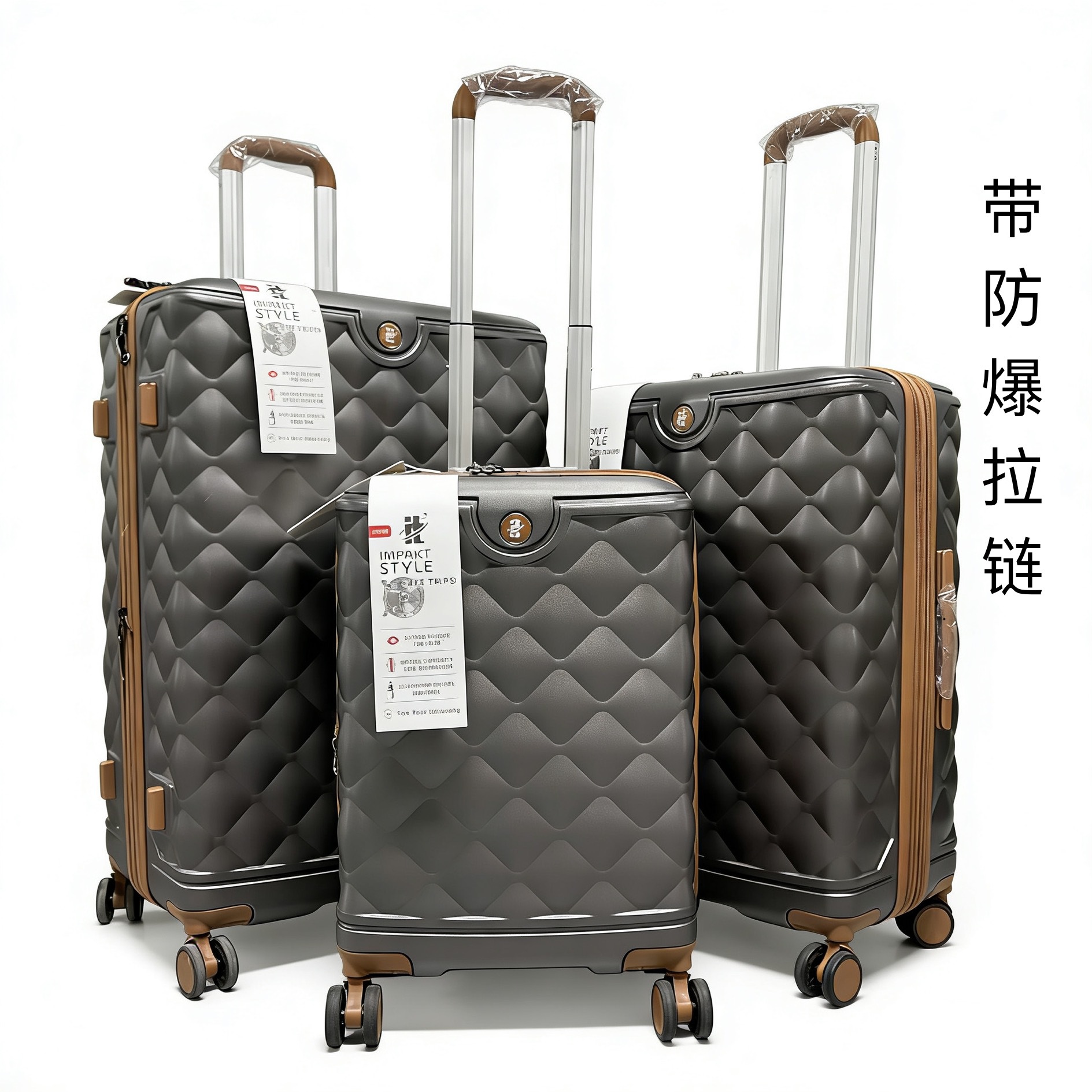 Fábrica de origen 20 / 24 / 28 pulgadas maleta silenciosa rueda universal empujar y tirar con cremallera a prueba de explosiones
