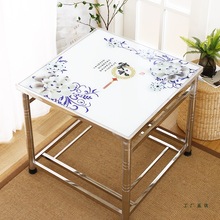 家用双杆不锈钢烤火桌子SUS304冬季电取暖桌折叠组装正方形新款桌