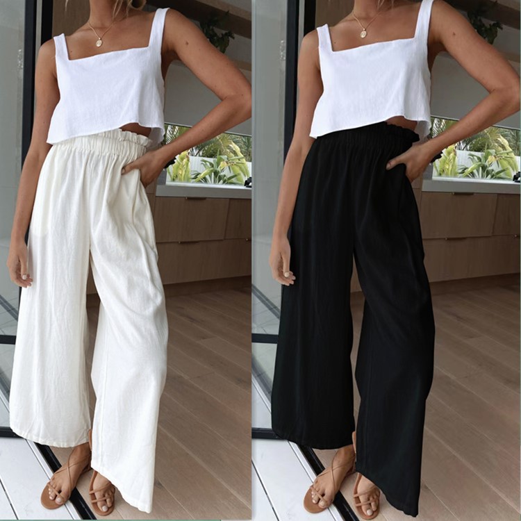 Women's Daily Simple Style Solid Color Full Length Casual Pants Wide Leg Pants display picture 26