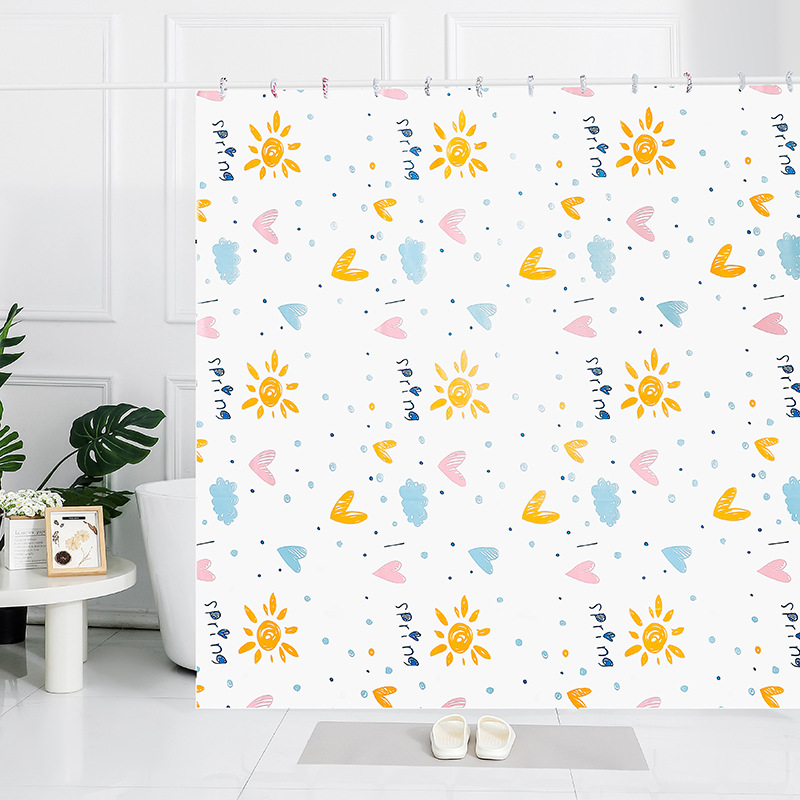 Nuevo estilo europeo poliéster tela impresión ducha cortina impermeable baño creativo partición cortina puerta cortina colgante cortina al por mayor image 10