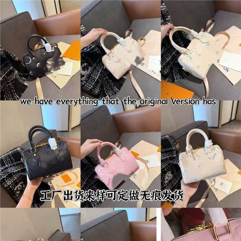2025 New Bag Small Bag Pillow Boston Versatile Gradient Pink Women's Handbag Trendy Crossbody Bag Shoulder Bag