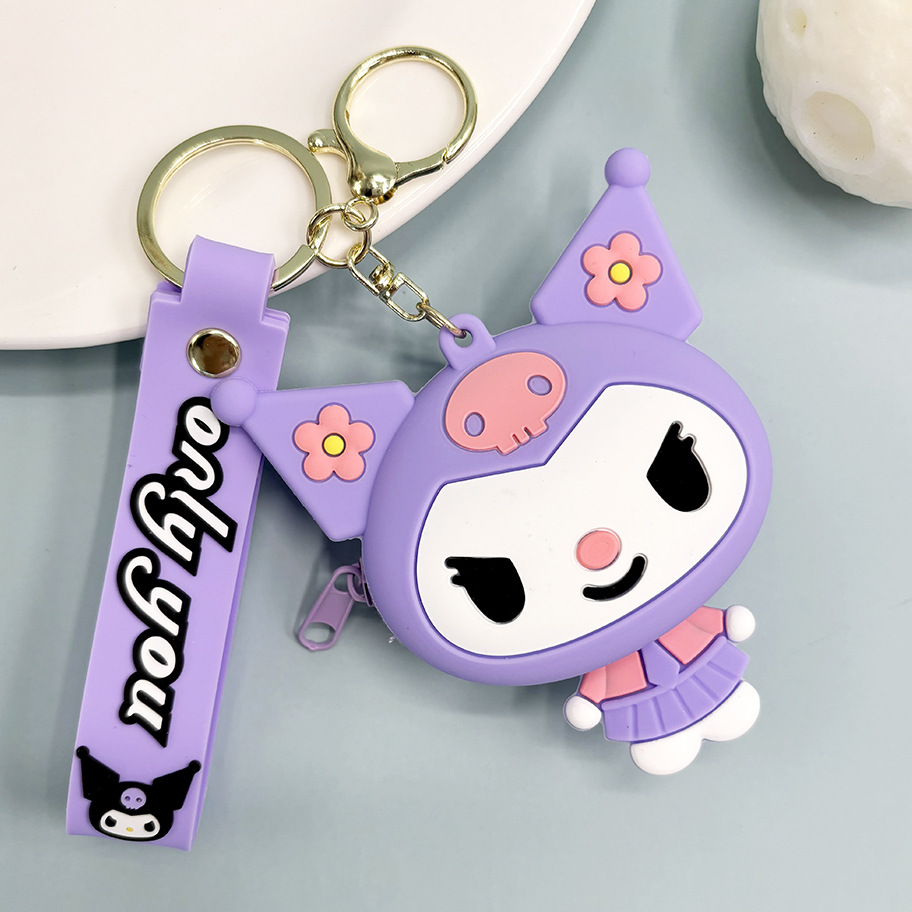 Super lindo Sanliou pareja de almacenamiento bolso de cambio llavero lindo monedero de fresa oso colgante bolso de llaves de chicas