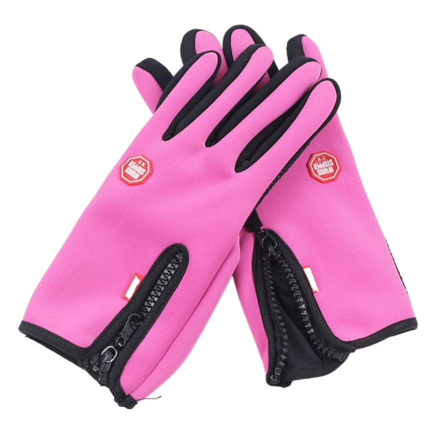 Guantes de pantalla táctil invierno cálido guantes de lana hombres y mujeres montando deportes al aire libre antideslizante nieve escalada cremallera motocicleta