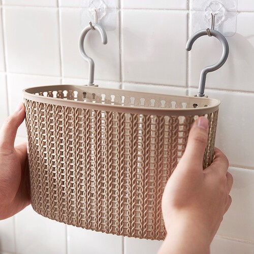 Carefully selected hanging storage basket bathroom hanging basket bath basket bathroom plastic bath basket storage basket wall hanging storage basket