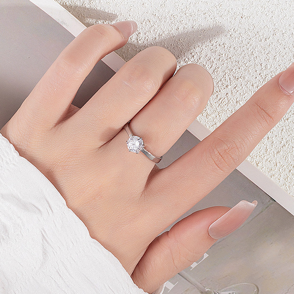 Universal ring with stone stainless steel with zircon