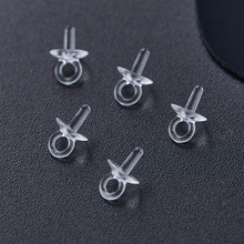 透明半孔珍珠空托隐形树脂材料挂件羊眼珠托饰品配件羊角钉羊眼钉