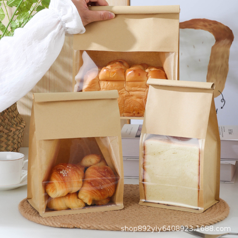 Bolsa de embalaje de tostadas crujientes de copo de nieve 450g de alambre enrollado sellado de pan en rodajas bolsa de comida bolsa de embalaje cuadrada