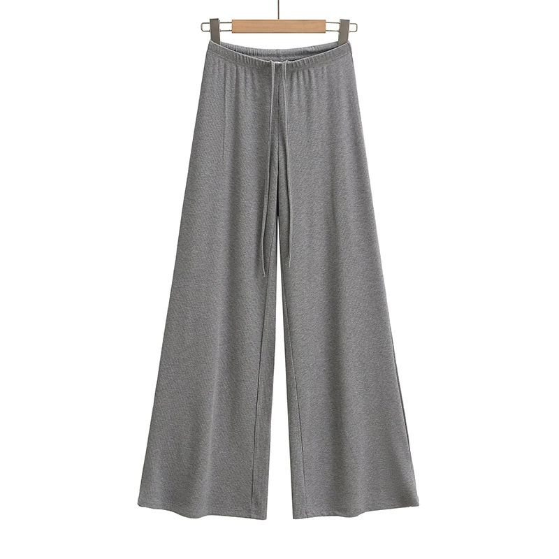 Summer trousers for leisure, loose straight fit, drawstring