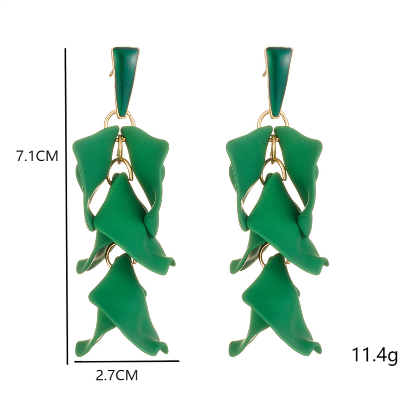 15g Weight Copper Ear Needle Material 1 Pair Sweet Simple Style Petal Stoving Varnish Arylic Drop Earrings